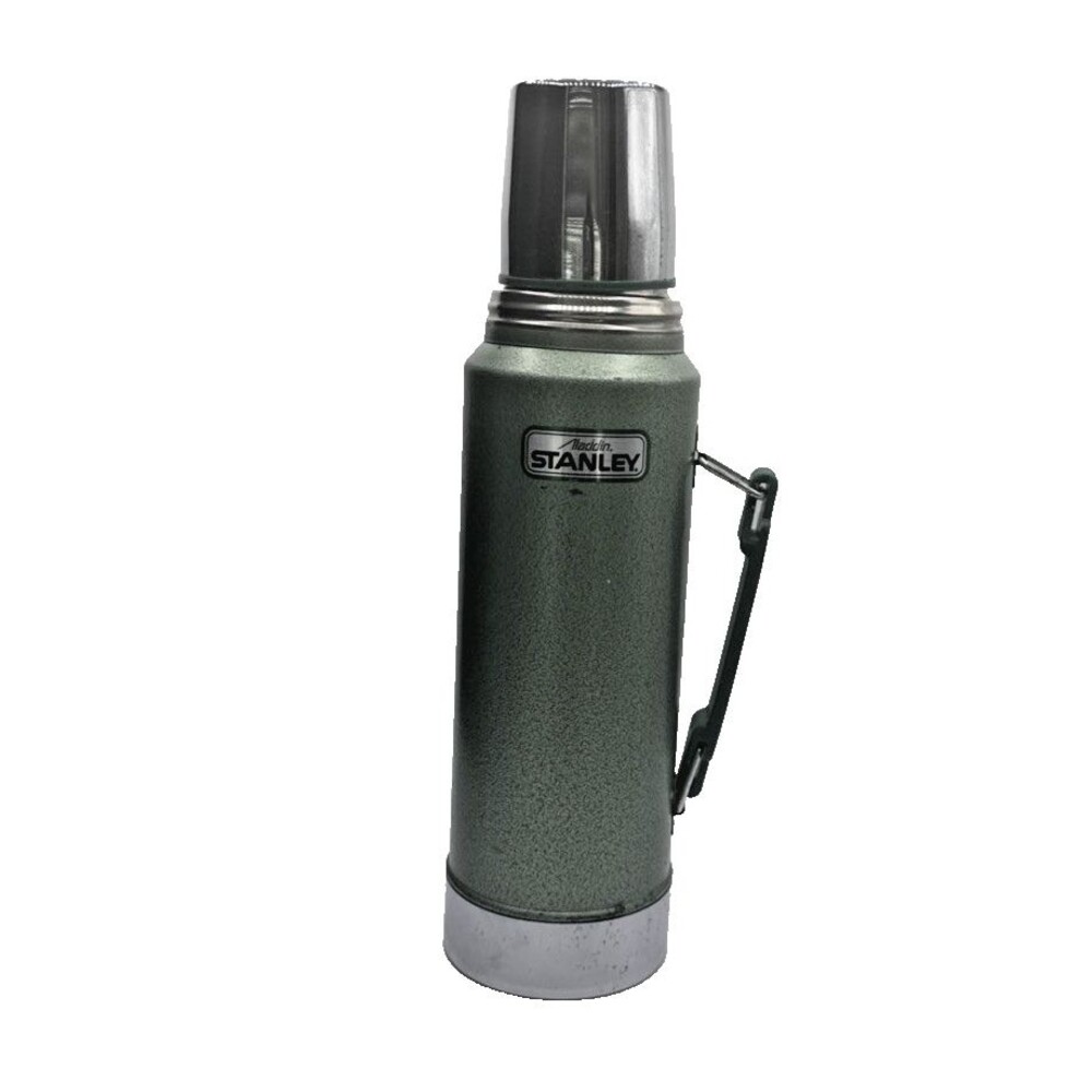 Aladdin Stanley Quart Thermos Green Vacuum Bottle USA Vintage